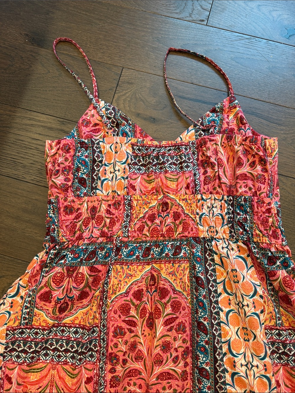 Old Navy Waist Defined Midi Tank Dress Medium in Pink Paisley - C1-304 - Picture 8 of 9